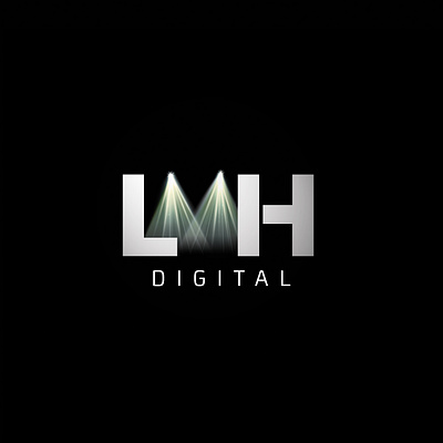 LMH Digital branding design lights logo spotlights stationery typography website design