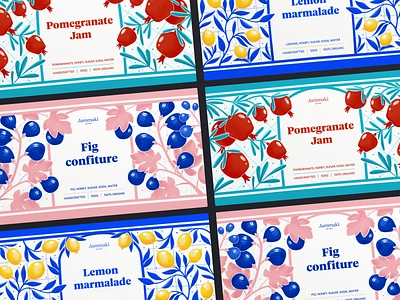 Jam Packaging Labels Design branding design design studio digital art digital illustration ecommerce food food brand graphic design illustration illustrator jam jam brand jam jar label label marketing marketing design packaging packaging design retail