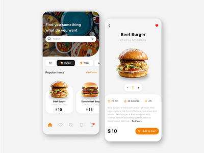 Purchase of Burgers - Food mobile app app burger design food mobile ui uiux
