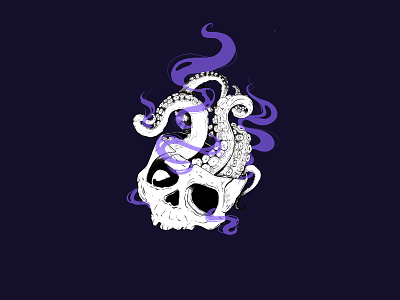 Skull fog character design dark design illustration procreate skull sticker