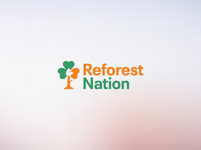 Reforest Nation Brand Identity logo minimal negative plant tree