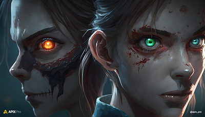 "The light in her eyes" Concept art anime apocalyptic branding character character design design game illustration