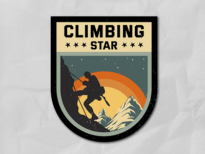 Climbing star vintage logo badge design badge design graphic design logo post star sticker style vintage vintage badge vintage logo