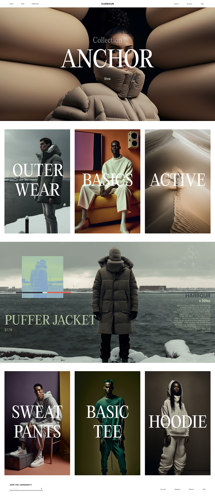 Clothing Brand site by Pat Hayden on Dribbble