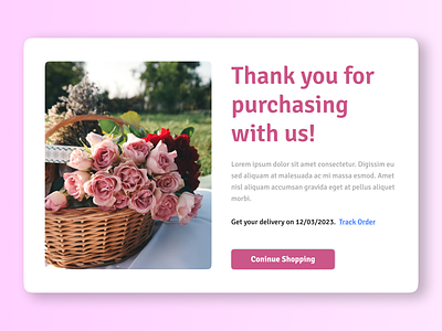 Daily UI 077 - Thank you adobe xd app daily ui daily ui 077 dailyui design figma flower shop flowers gift online purchase present special day ui ui design uiux ux ux design web design womens day