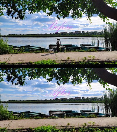 Better view! after bafore boat boats clean design dream graphic design lake photoshop summer ukraine