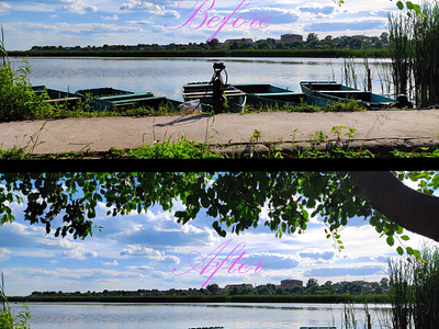 Better view! after bafore boat boats clean design dream graphic design lake photoshop summer ukraine