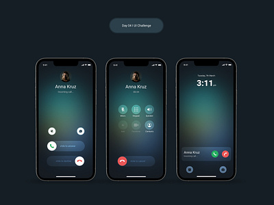 Day 04 I UI Challenge I Incoming call daily challenge graphic design incoming call ios ios interface ios iphone interface ui ui challenge ui design ui interface