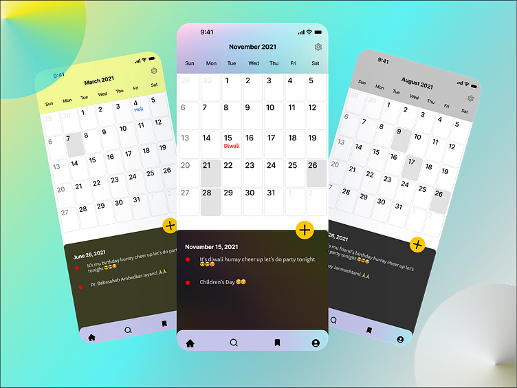 Daily UI 38 Calendar by Yash Dubey on Dribbble