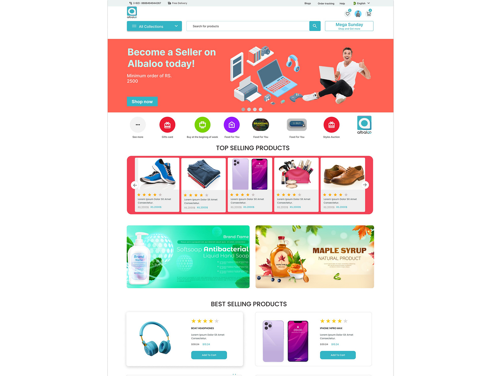 Ecommerce Website Landing Page by Sher Nadir Baig on Dribbble