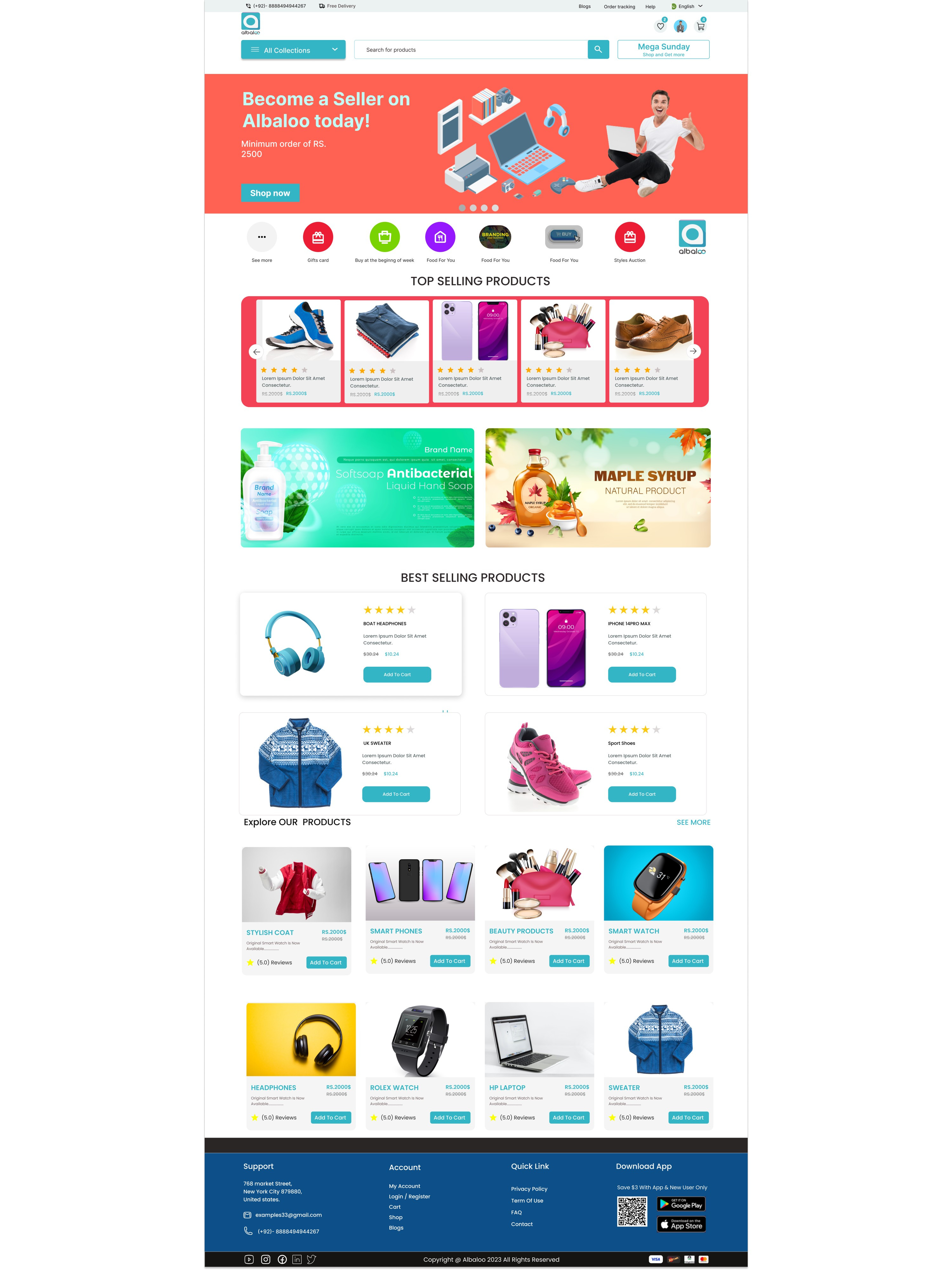 Example of E Commeres Website Design || Figma