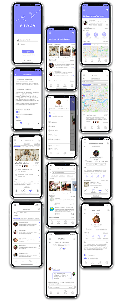 R E A C H - an experience for social good app design ui ux