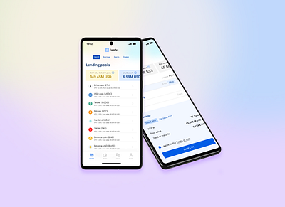 Lending pools on Coinify app design lendingpools ui ux web3