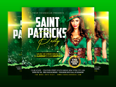 St Patrick's Day Flyer beer clover club club flyer dj event flyer design flyer template holiday instagram ireland irish party patrick shamrock st patrick st patrick day st patricks st patricks day