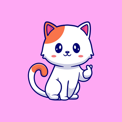 CUTE CAT ILLUSTRATION 3d animal animation available branding cat design follow foryou games graphic design illustration logo motion graphics openforwork ui vector
