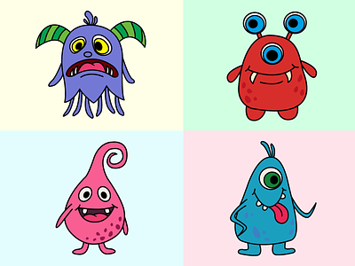 Cute Cartoon Monsters cartoon character illustration monster