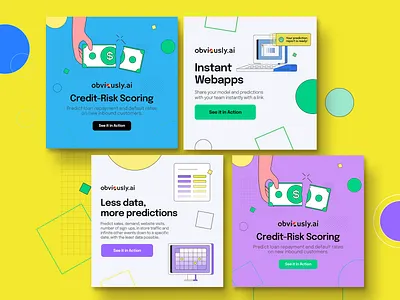 Paid Social Ads for Obviously AI, a prediction analysis software ads design marketing software ui