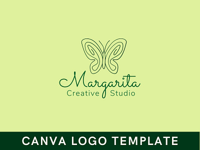 Premade Creative Butterfly Canva Logo Template beauty brand identity branding butterfly butterfly logo canva design feminine hand drawn logo logo design modern logo template