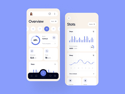 UI Concept - Fitness and Health Tracking App app app design branding design fit fitness health app illustration logo minimal mobile app mobile ui ui uidesign uiux