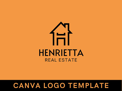 Premade Simple Real Estate H Letter Canva Logo Template brand identity branding canva design h home logo house logo letter logo logo logo design real estate logo template