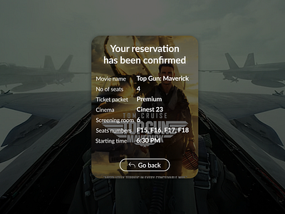 DailyUI #054 Confirm Reservation cinema confirm reservation confirmation daily ui dailyui movie popup reservation reserve