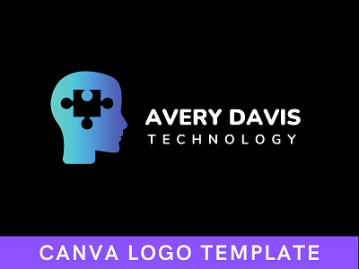 Premade Artificial Intelligence Canva Logo Template brand identity branding canva creative design logo logo design tech logo technology logo template