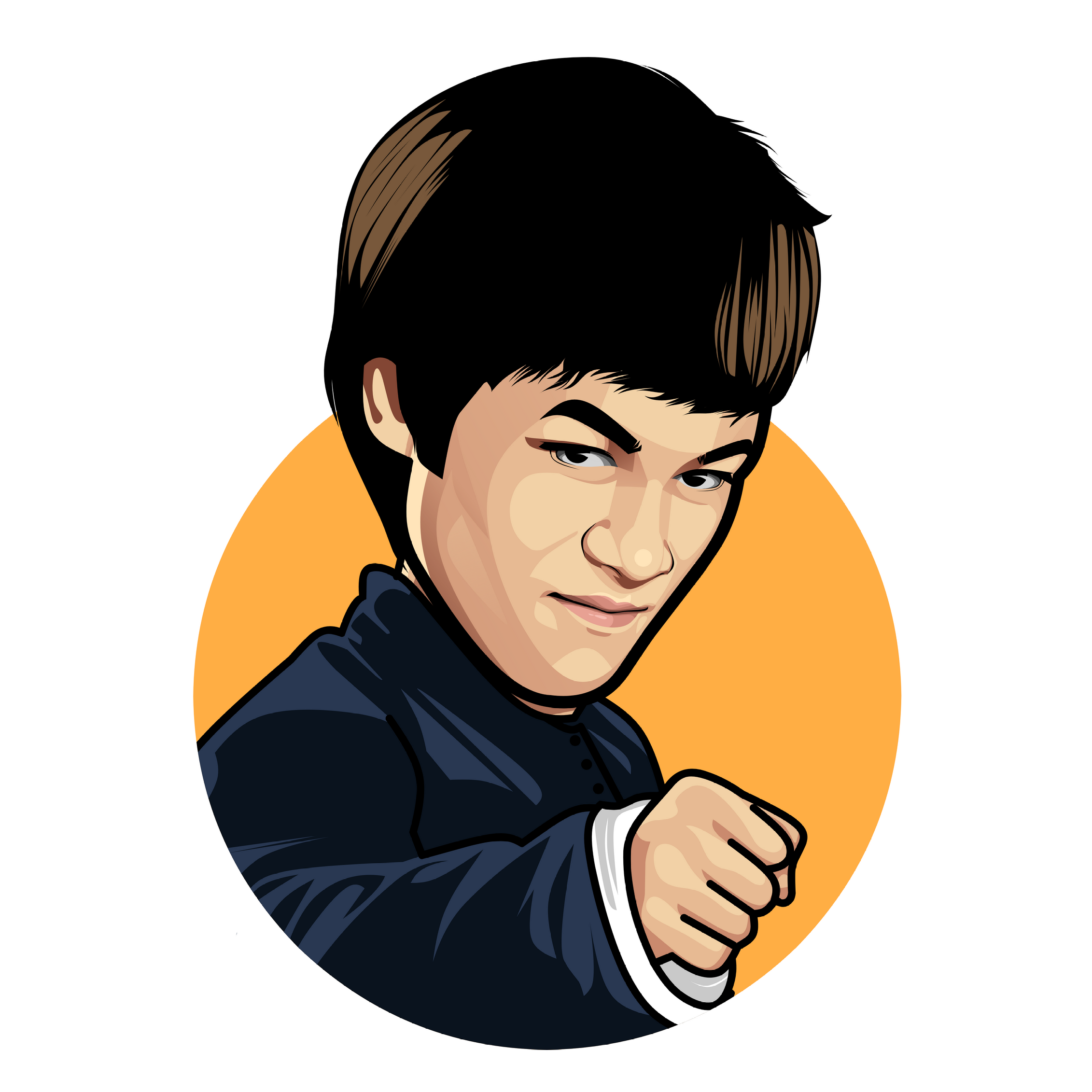 Bruce lee vector avatar by Sanggi Design on Dribbble