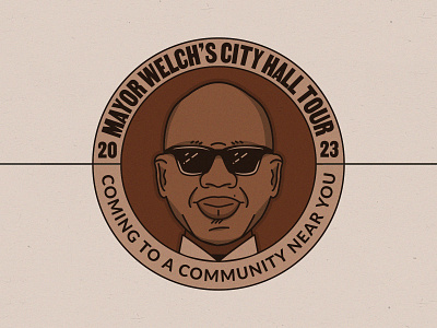 Mayor Kenneth T. Welch badge black history black history month equality florida illustration inclusion liberal lockup mayor politician seal st pete sunshine city tampa typography vintage