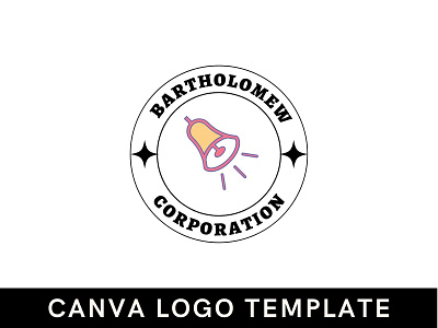 Premade Abstract Bell Icon Canva Logo Template bell logo brand identity branding canva design logo logo design sound tech template