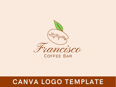 Premade Creative Coffee Seed Canva Logo Template brand identity branding canva design green logo logo design plant logo seed template