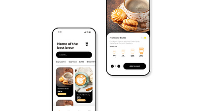 Coffee Shop App Project ☕️ - app branding coffee concept design light mode mobile mobile design ui ux