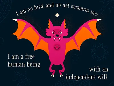 Bats Are Women adobe illustrator bat charlotte bronte colorful creature design female female rage feminine girlhood graphic design illustration illustrator jane eyre monster orange pink vector women womens day