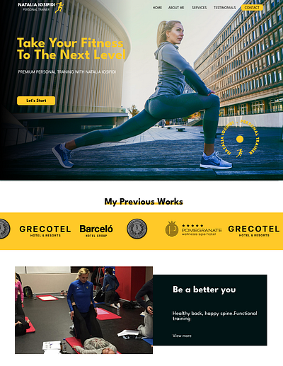 Personal Trainer Website Homepage branding design graphic design typography ui ux web development webflow