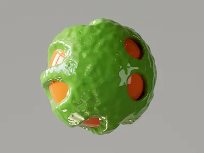 3D Exploration 3d art branding design glass globe graphic design green illustration orange plastic shine slime sphere