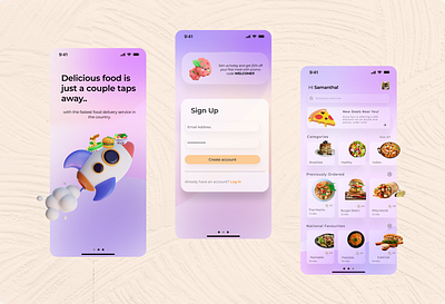 Food Deliver App UI design food food app food delivery app illustration ui visual design