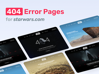 404 Error pages for StarWars.com 404 concept creative darthvader deathstar design error kavizo page starwars ui ux webdesign