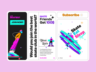Skateboard page concept build card design inspiration designdrug skate skateboard ui ui card watchmegrow
