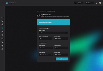 Dashboard Filter design minimal ui web