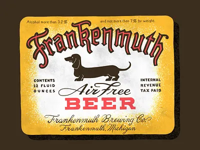 Frankenmuth Beer alcohol beer branding design dog hand lettering illustration logo procreate retro typography vintage