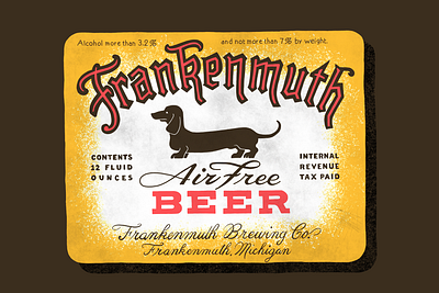 Frankenmuth Beer alcohol beer branding design dog hand lettering illustration logo procreate retro typography vintage