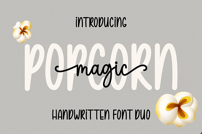 Popcorn Magic crafting font cute font font font duo handwritten monoline new font script script font summer swash