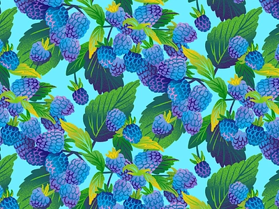 Blue Raspberry Pattern blue raspberry blue razz drawing flavor flavor cue food food illustration fruit fruit illustration illustrated pattern illustration jordan kay limited color noise packaging pattern pattern design texture