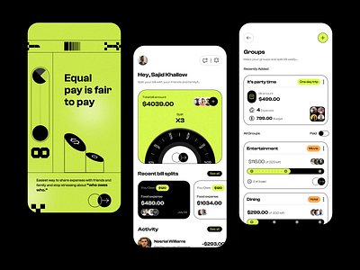 Bill Splitting UI App design design inspiration designdrug finance app ui watchmegrow