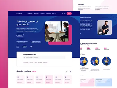 Welzo Website Design: Landing Page / Home Page UI 3d app design healthcare illustration landing medicine mobile ui ux website