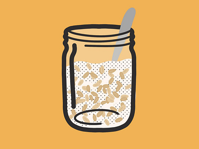 Overnight Oats with Chia Seeds chia seeds design flat illustration mason jar overnight oats vector