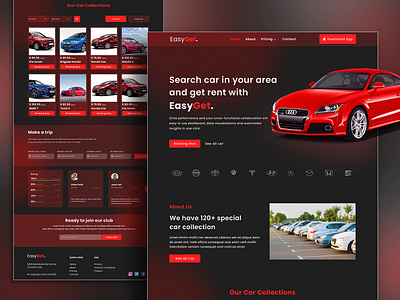 Landing Page For Car Rent Company application design build website car car landing page car website car website template creative landing page figma design graphic design landing page ui logo design ui design uiux design user experience user interface web template website design website ui