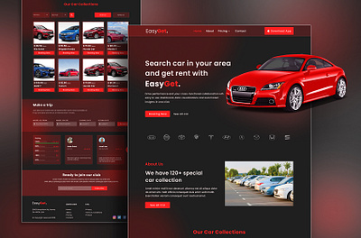 Landing Page For Car Rent Company application design build website car car landing page car website car website template creative landing page figma design graphic design landing page ui logo design ui design uiux design user experience user interface web template website design website ui