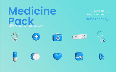 Medicine 3D icons pack 3d 3d icons defocs dental doctor graphic design icons medical medicine