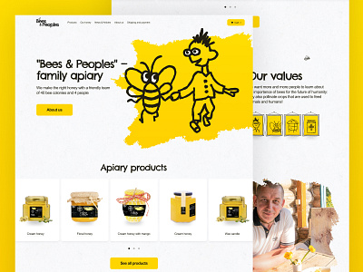 Online store for family-owned apiary branding design e commerce figma honey illustration landing online shop shop shopify store ui ux webdesign