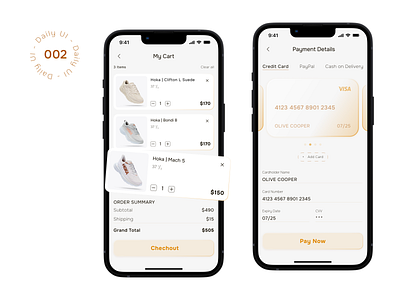 Daily UI Challenge - Day 2: Chechout app branding design typography ui ux